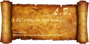 Lőrincze Dorina névjegykártya